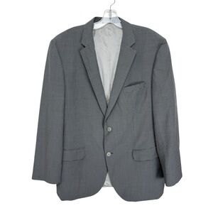 Hugo Boss Lightweight Wool Blazer Jacket Size US 44R Grey Micro Check